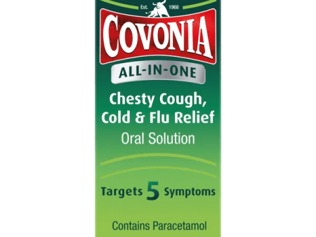 Covonia All-In-One Chesty Cough, Cold & Flu Relief Oral Solution 160ml Hot on Sale