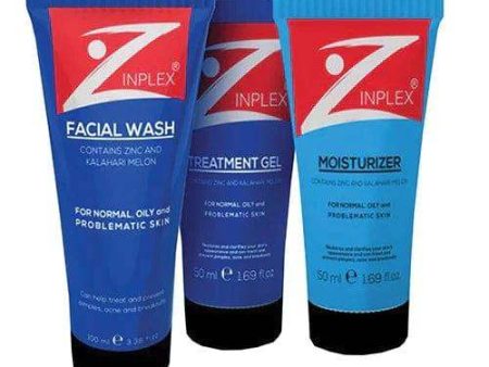 Zinplex Facial Wash, Treatment Gel & Moisturizer Combo For Sale