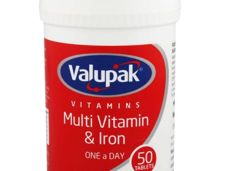 Valupak Multivitamin & Iron Tablets Pack of 50 Supply