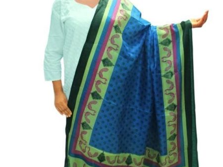 Vamika Blue & Multi Color Printed Bhagalpuri Silk Dupatta Fashion