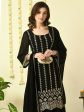 Myshka Women s Black Georgette Kurta & Skirt With Dupatta Party Sets For Discount