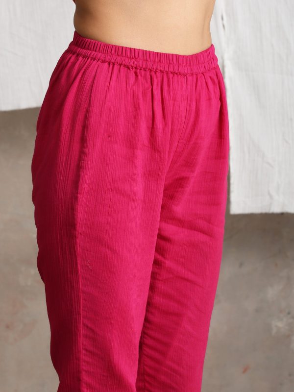 trueBrowns Pink Crinkled Pant Cheap