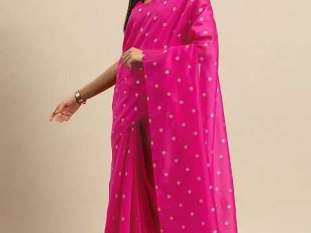 Ahalyaa Women s Traditional Semi Stitch Saree - Fuchsia Supply