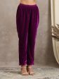 trueBrowns Wine Velvet Pant For Cheap