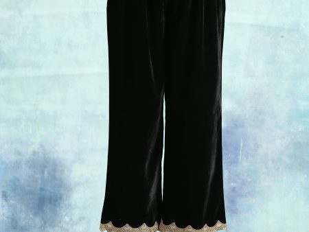 trueBrowns Black Velvet Lace Pant Online Sale