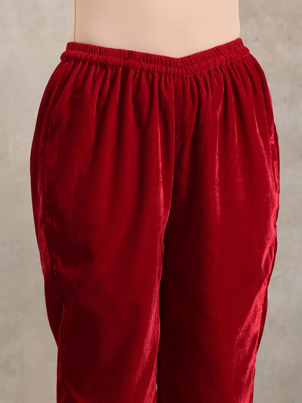 trueBrowns Red Velvet Pant Online Sale