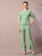 Myshka Women s Sea Green Solid Party Parallel Trousers Fashion