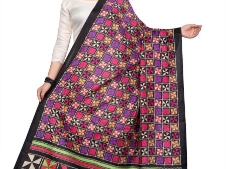 Vamika Multi coloured Printed Khadi Bhagalpuri Latest Traditional Dupatta Online