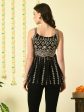 Myshka Women s Black Embroidered Party Fusion Top Online Hot Sale