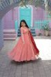 Aastha Fashion Women s Peach Faux Georgette Thread Embroidered Anarkali Dress with Dupatta Discount