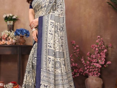 Aafreen Partywear Designer Blue Khadi Fancy Saree Discount