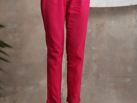 trueBrowns Pink Crinkled Pant Cheap