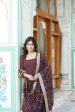 Aastha Fashion Women s Brown Faux Georgette 5 Layer Frill Work Anarkali Dress with Dupatta Online Hot Sale