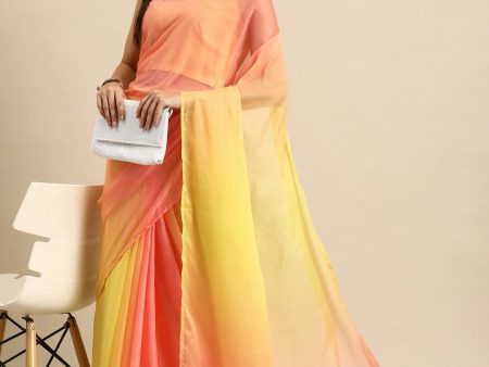 Ahalyaa Women s Traditional Semi Stitch Saree - Yellow Online Sale