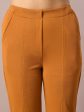 Myshka Women s Mustard Solid Party Parallel Trousers Hot on Sale