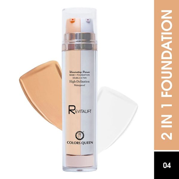 Colors Queen Revitalift Illuminating Primer Base + Foundation - 04 Beige Online now