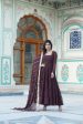 Aastha Fashion Women s Brown Faux Georgette 5 Layer Frill Work Anarkali Dress with Dupatta Online Hot Sale