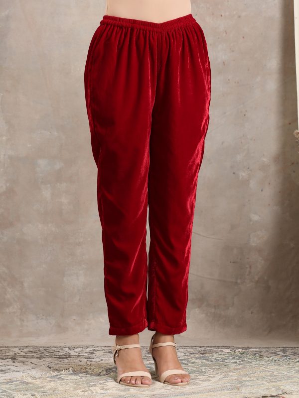 trueBrowns Red Velvet Pant Online Sale