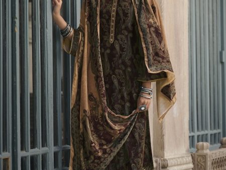 Aastha Fashion Women s Brown Crepe Digital Print & Resham Thread with Jari Sequin Designer Straight Suit Set Online Hot Sale