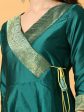 Myshka Women s Green Silk Festive Anarkali Kurta Online Hot Sale