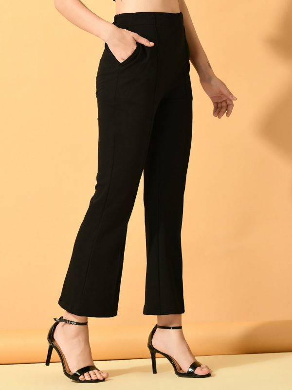 Myshka Women s Black Flared Party Trouser Online