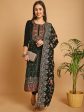 Aastha Fashion Women s Green Velvet Floral Resham Thread with Jari & Sequince work Designer Straight Suit Set Sale