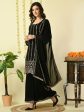 Myshka Women s Black Georgette Kurta & Palazzos With Dupatta Party Sets Online Hot Sale