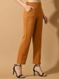 Myshka Women s Mustard Straight Fit Party Trouser Online