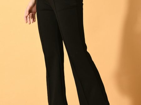 Myshka Women s Black Flared Party Trouser Online