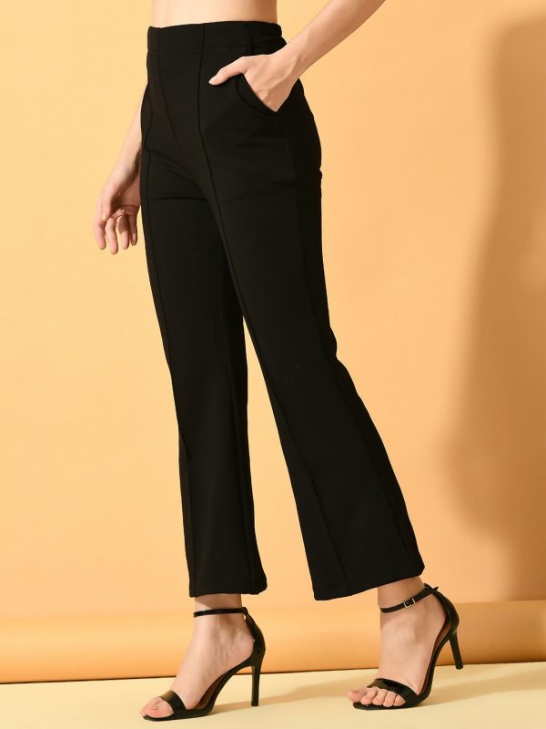 Myshka Women s Black Flared Party Trouser Online