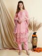 Aastha Fashion Women s Pink Crepe Floral Digital Print with Golden Foil Print Work Designer Straight Suit Set Hot on Sale