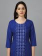 Malishka Women s Embroidered Straight Blue Kurti Online Hot Sale