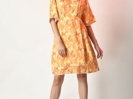 Myshka Women s Yellow Printed Dress Online