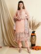 Aastha Fashion Women s Peach Crepe Floral Digital Print with Golden Foil Print Work Designer Straight Suit Set Online Sale