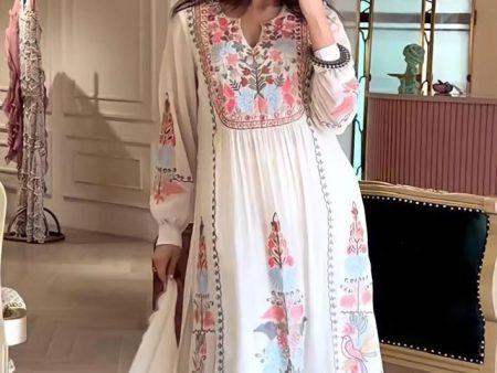 NOZ2TOZ Party Wear Embroidery Worked Kurta With Pant And Dupatta Set - Off White Online