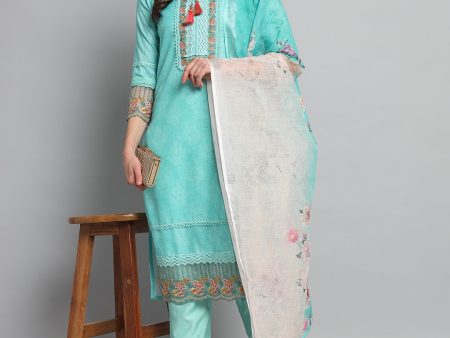 NOZ2TOZ Party Wear Embroidery Worked Kurta With Pant And Dupatta Set - Firoji For Sale